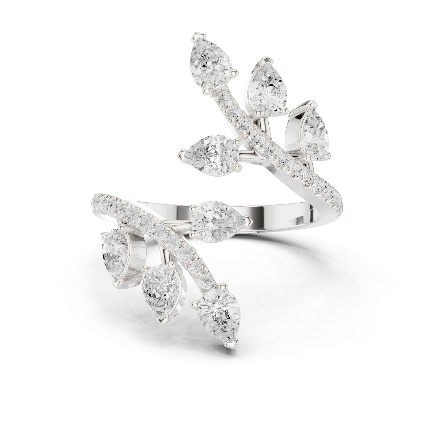 Pear Diamond Petal Wrap Constellation Engagement Ring