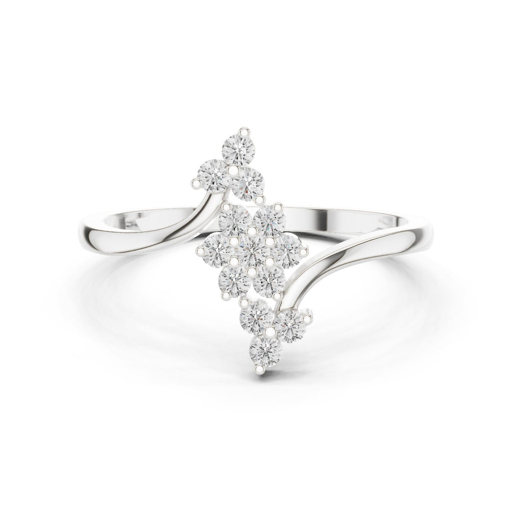 Elaborate Cluster Diamond Engagement Ring