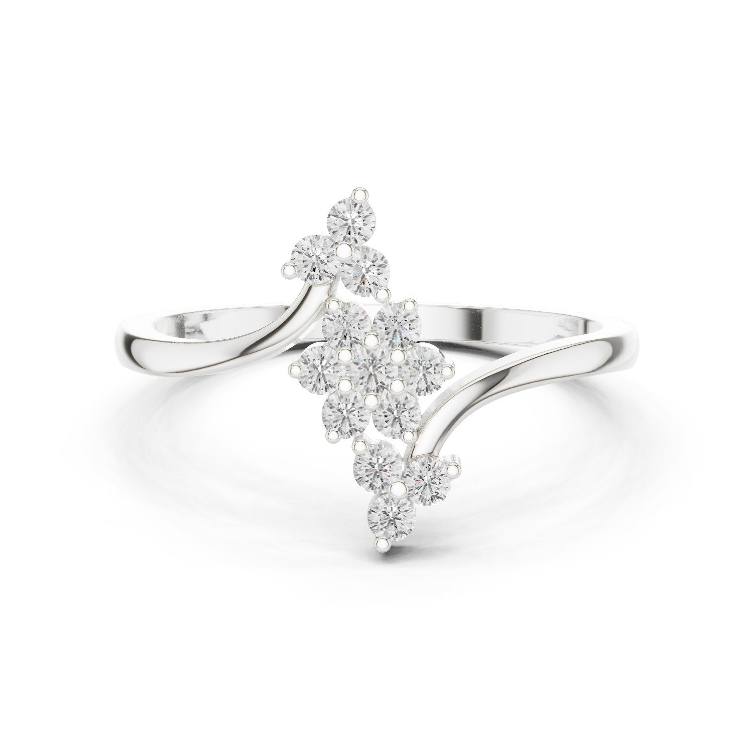 Elaborate Cluster Diamond Engagement Ring