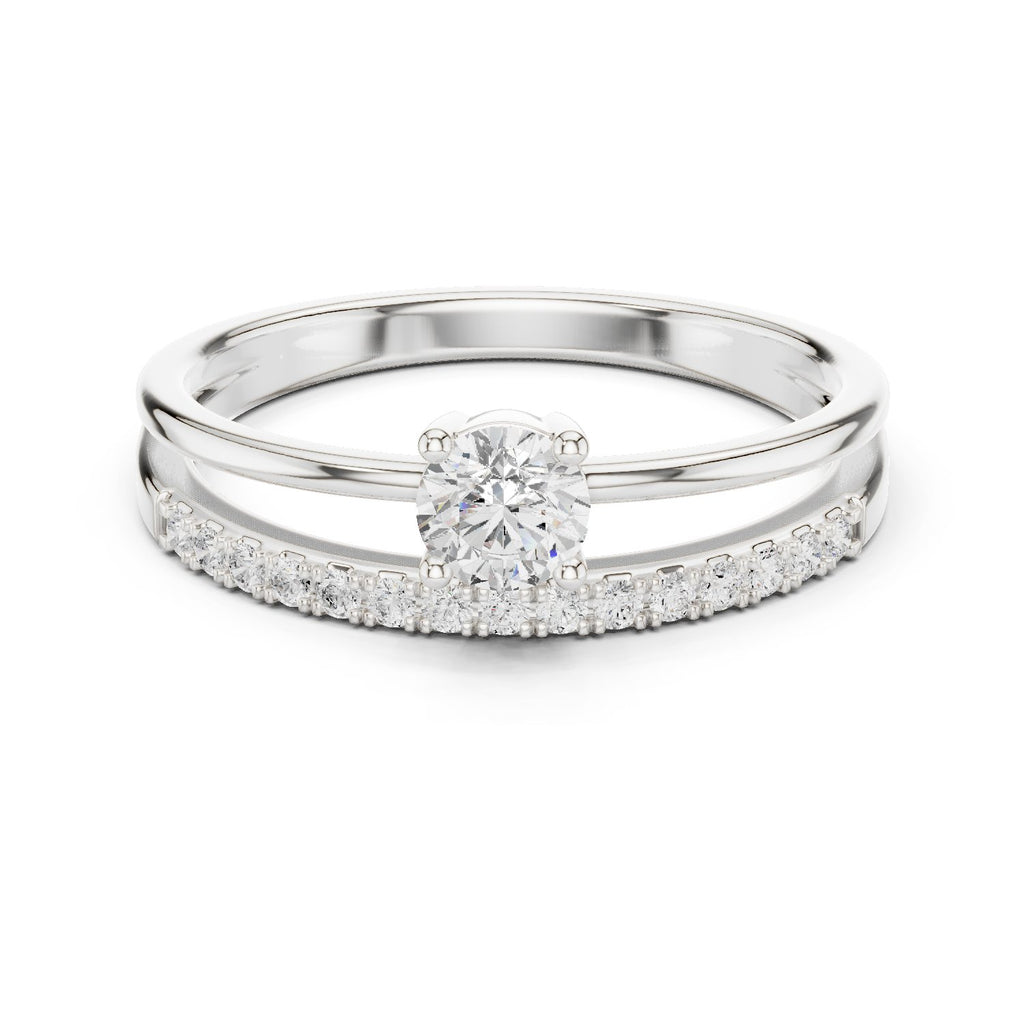 Brilliant Hidden Halo Diamond Engagement Ring