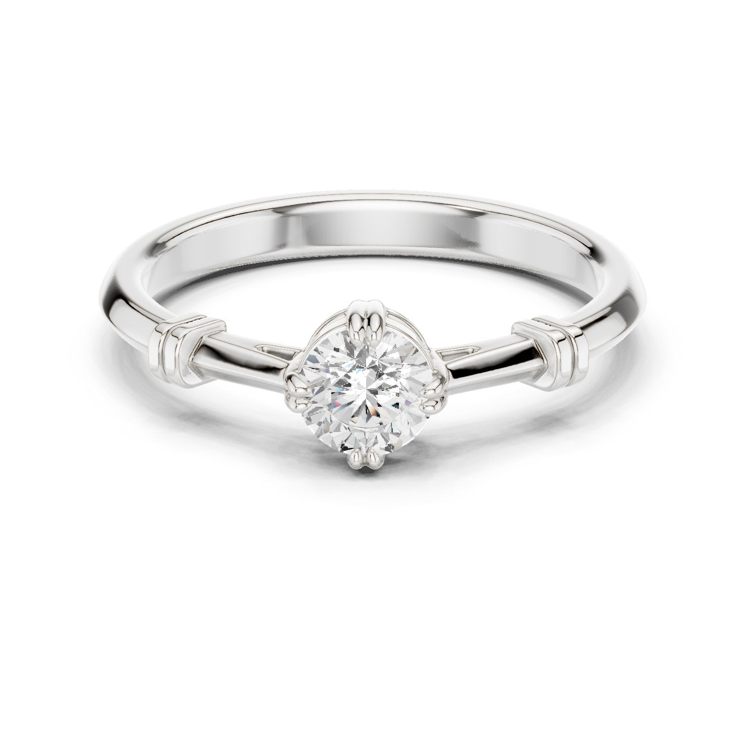 Sovereign Floral Diamond Engagement Ring