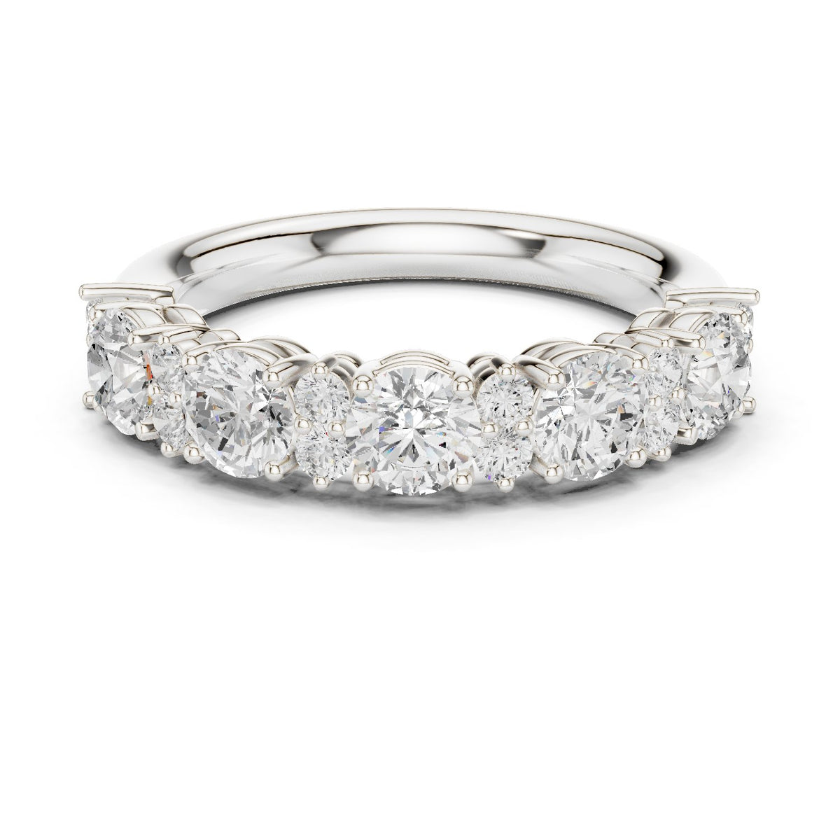 Round Diamond Claw Set Anniversary Band