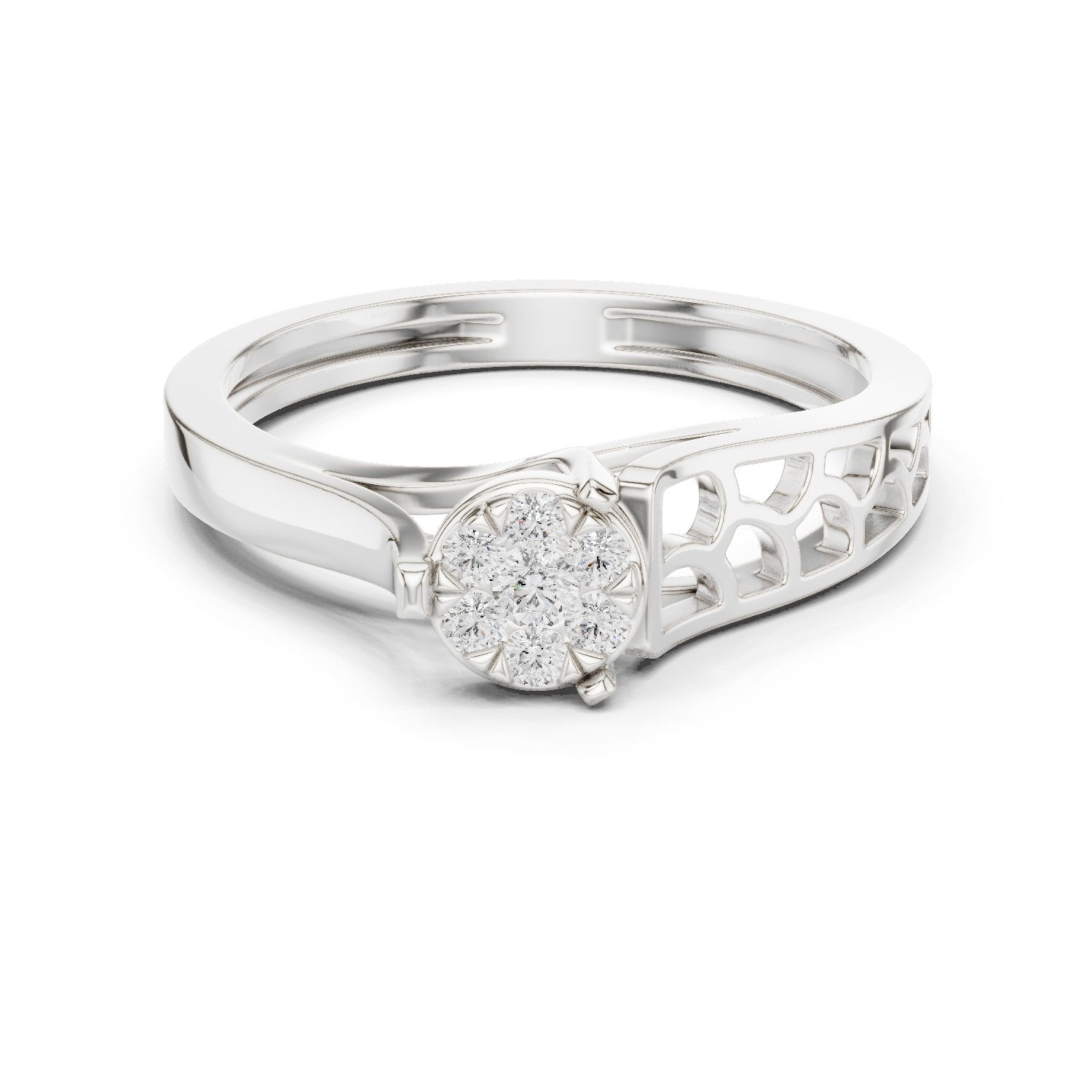 Grand Three Stone Diamond Engagement Ring