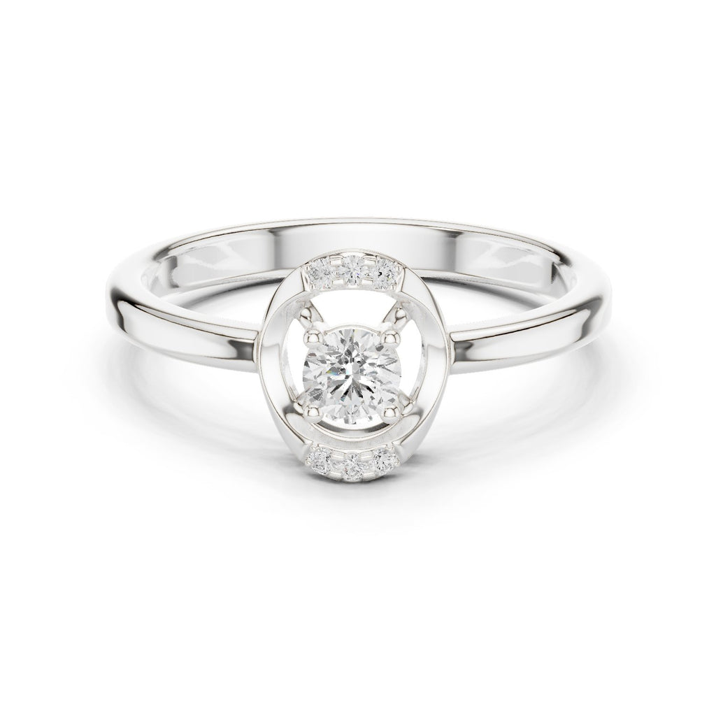 Opal Channel Set Diamond Engagement Ring