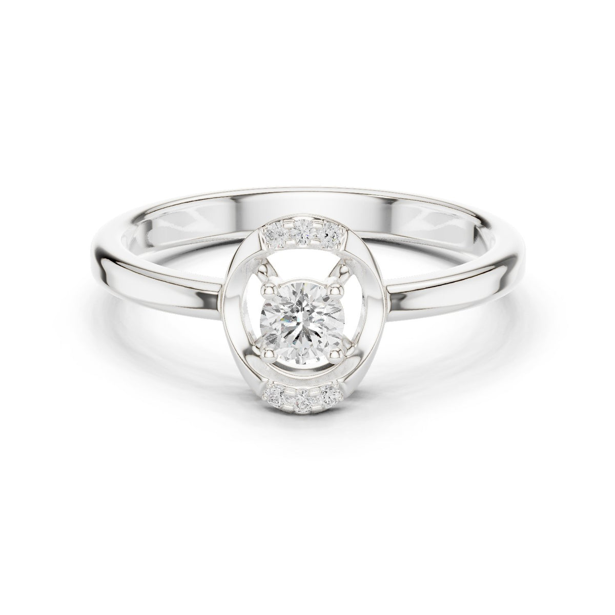 Opal Channel Set Diamond Engagement Ring