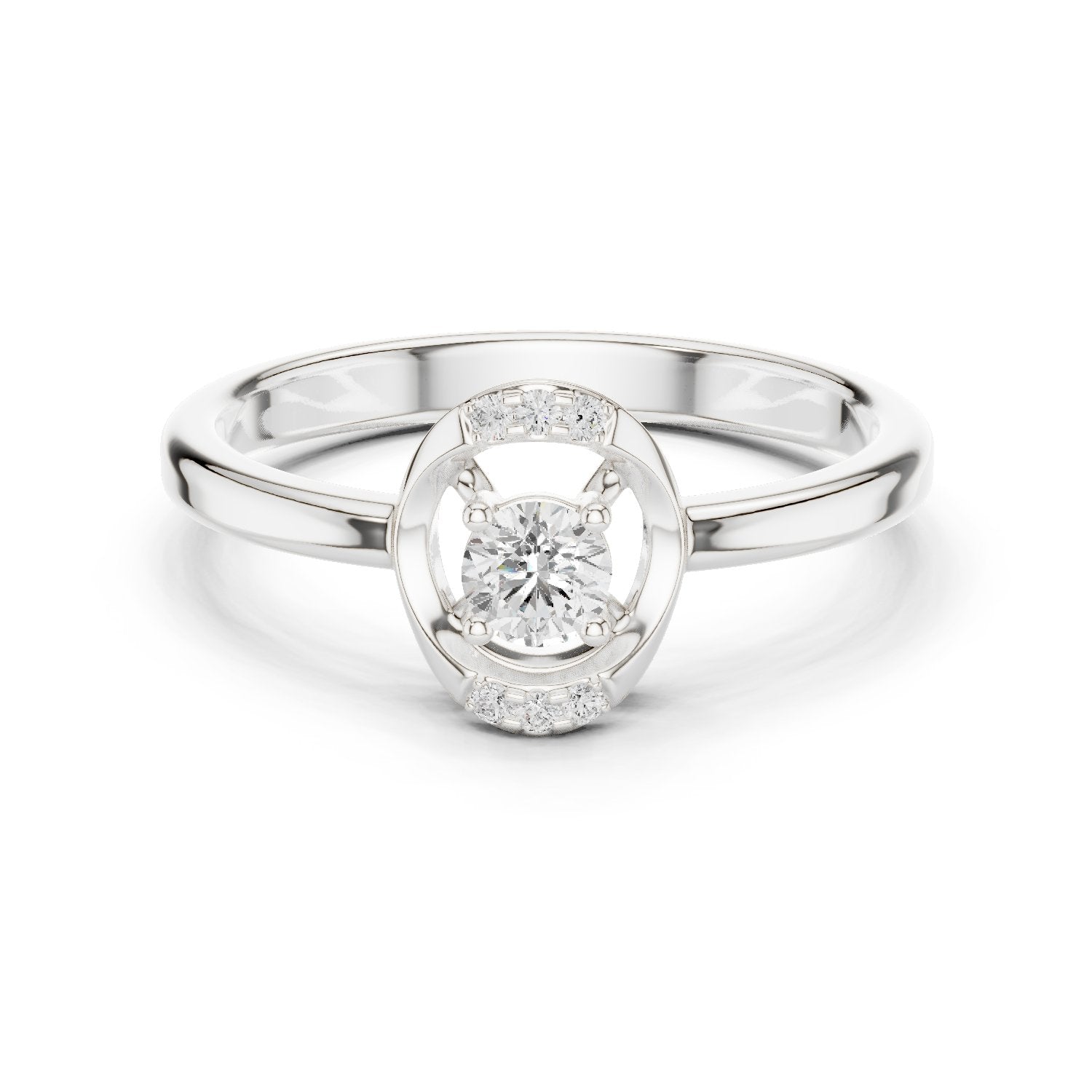 Opal Channel Set Diamond Engagement Ring