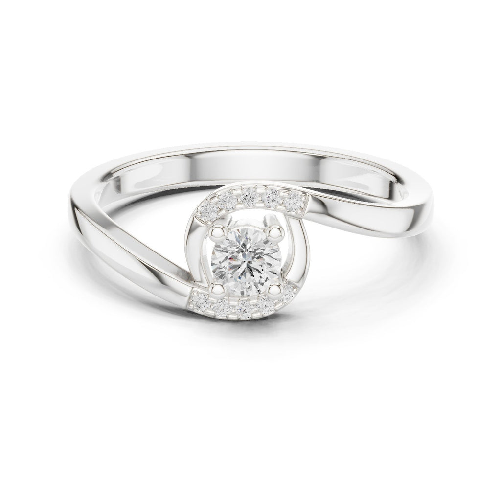 Rising Tapered Diamond Engagement Ring