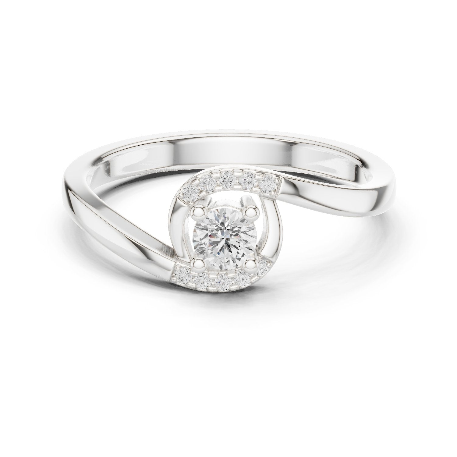 Rising Tapered Diamond Engagement Ring