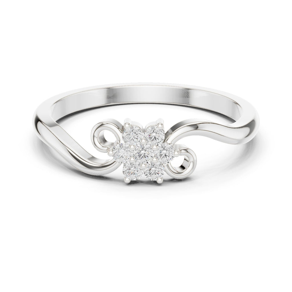 Scintillating Floral Diamond Engagement Ring