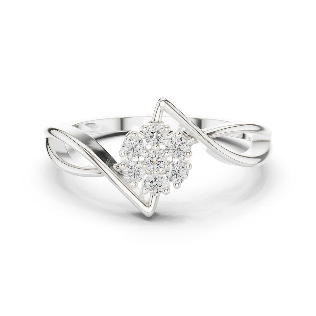 Modish Split Shank Diamond Engagement Ring