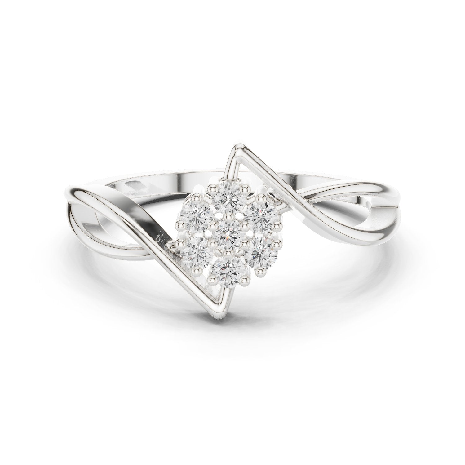 Modish Split Shank Diamond Engagement Ring