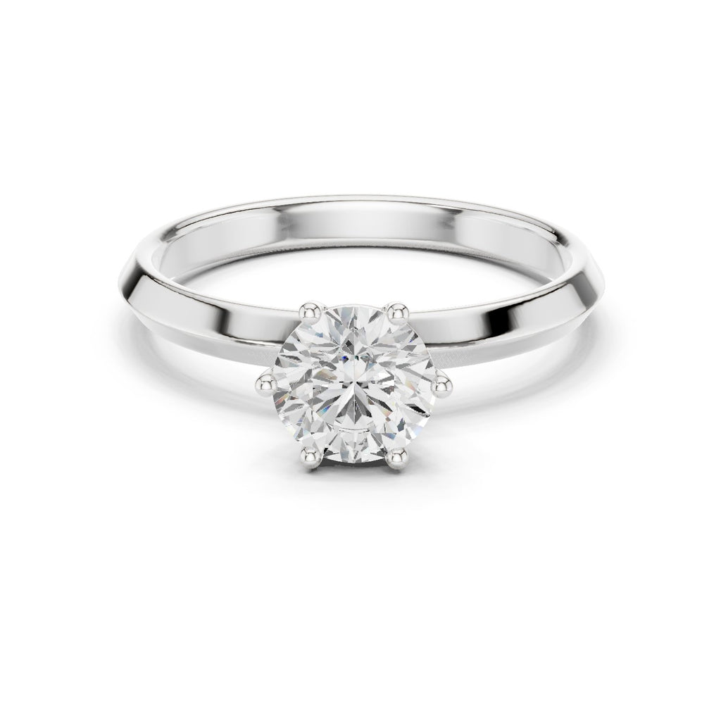 Round Brilliant Six Prong Solitaire Engagement Ring