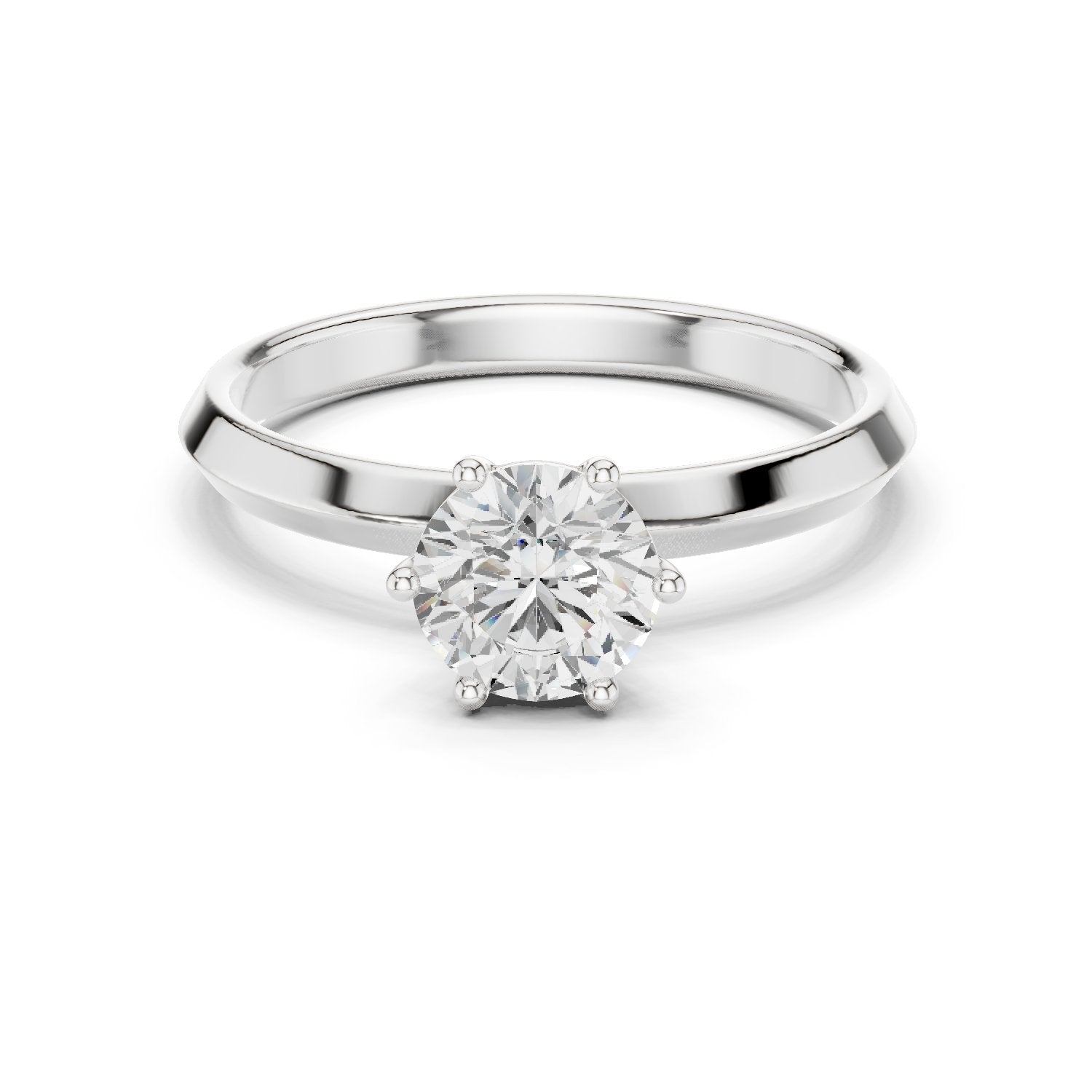 Round Brilliant Six Prong Solitaire Engagement Ring