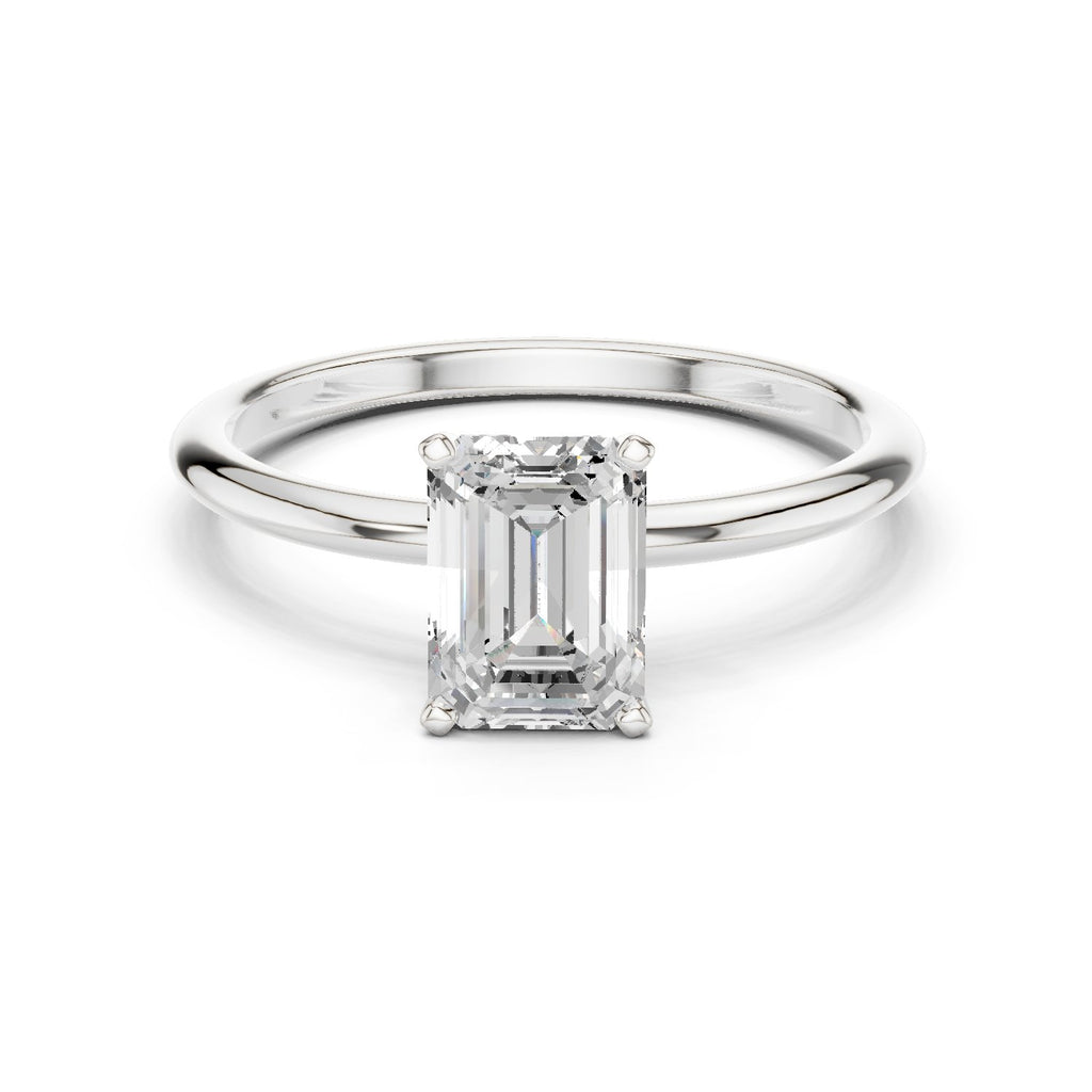 Classic Emerald Cut Solitaire Diamond Ring