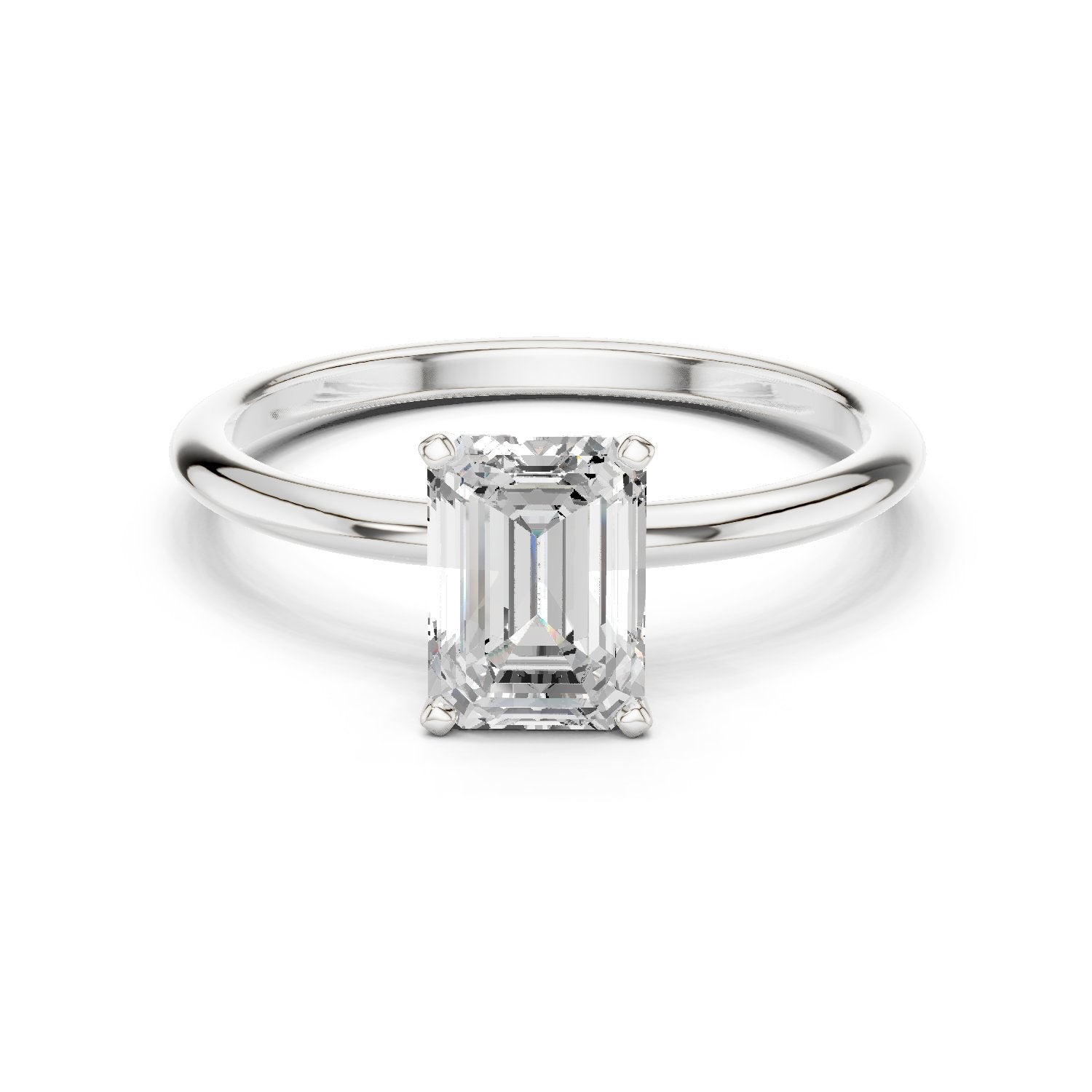 Classic Emerald Cut Solitaire Diamond Ring
