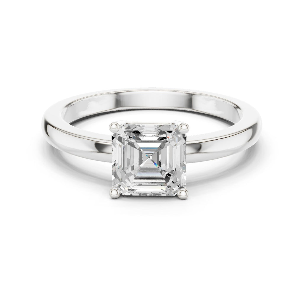 Asscher Cut Solitaire Engagement Ring