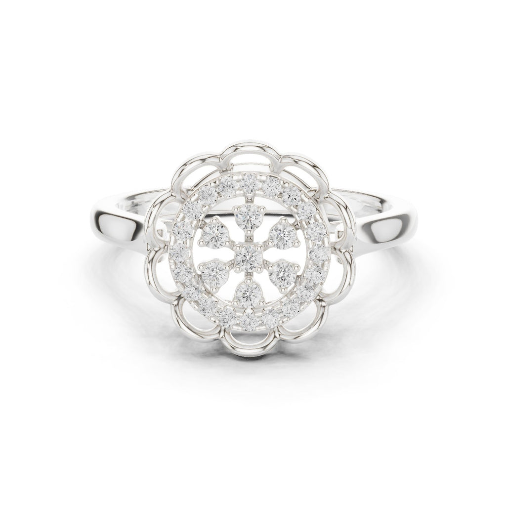 Lace Design Diamond Ring