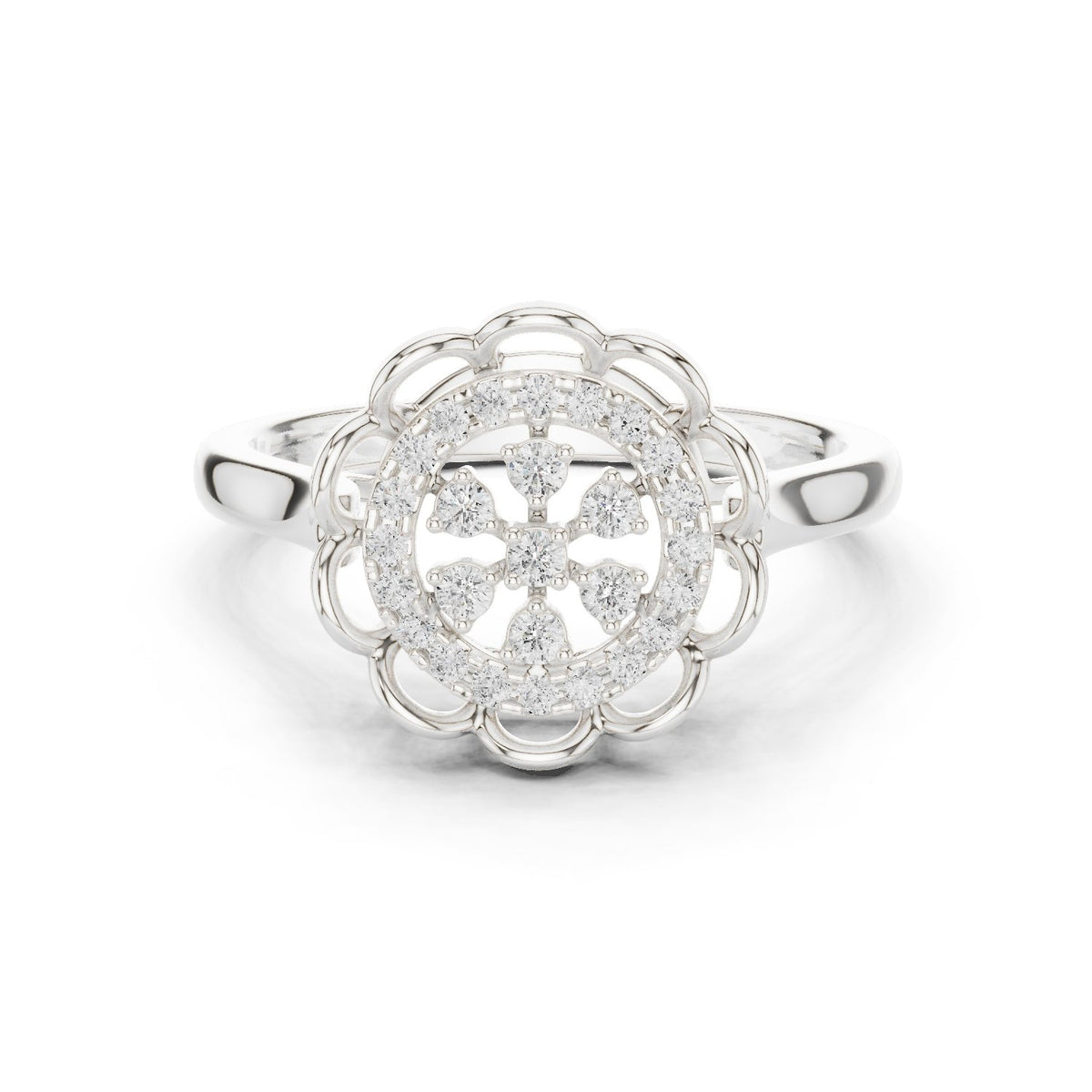 Lace Design Diamond Ring