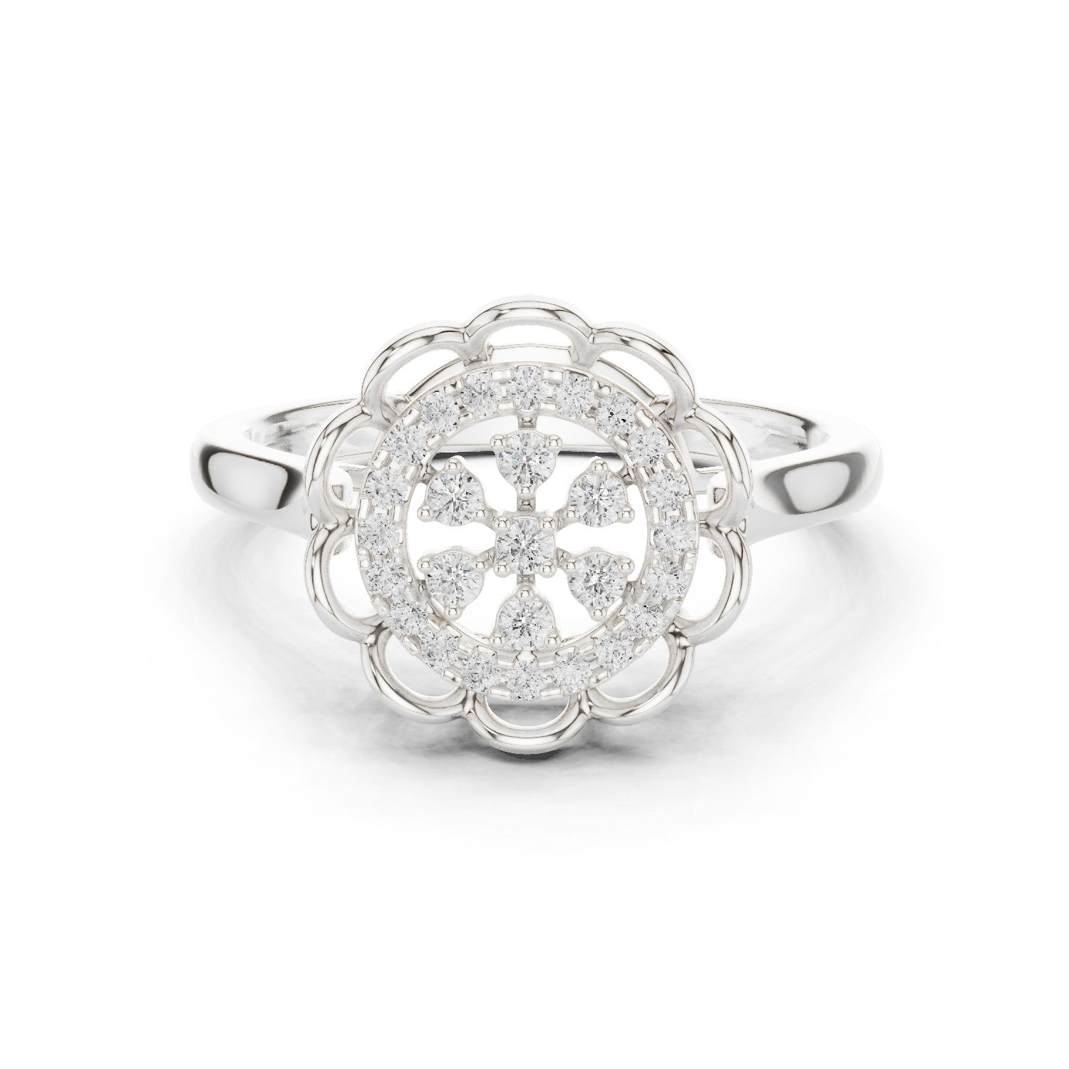 Lace Design Diamond Ring