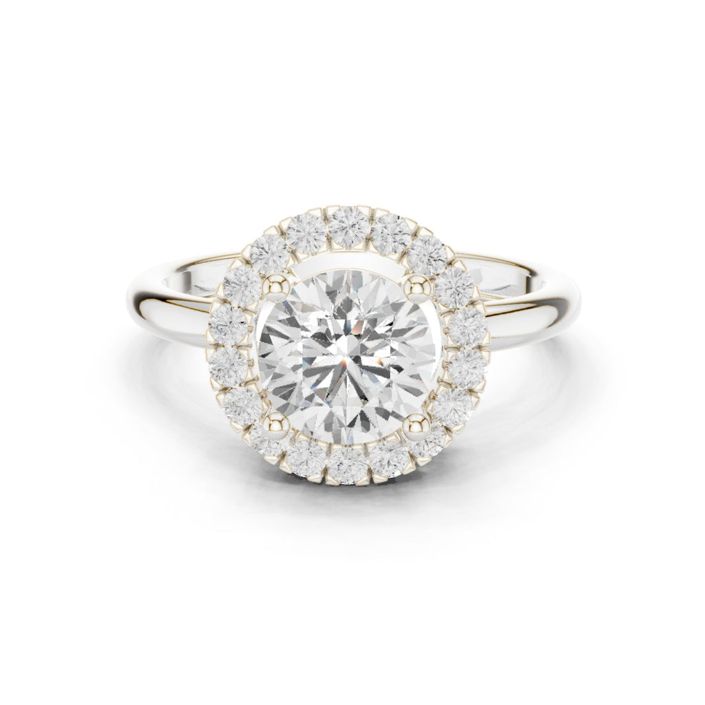 Round Diamond Bold Halo Engagement Ring