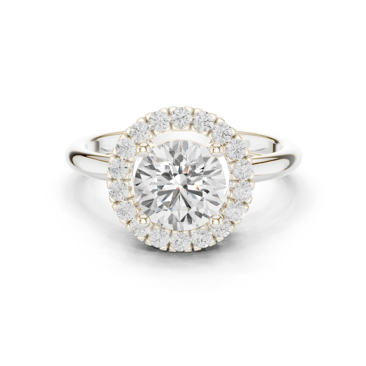 Round Diamond Bold Halo Engagement Ring