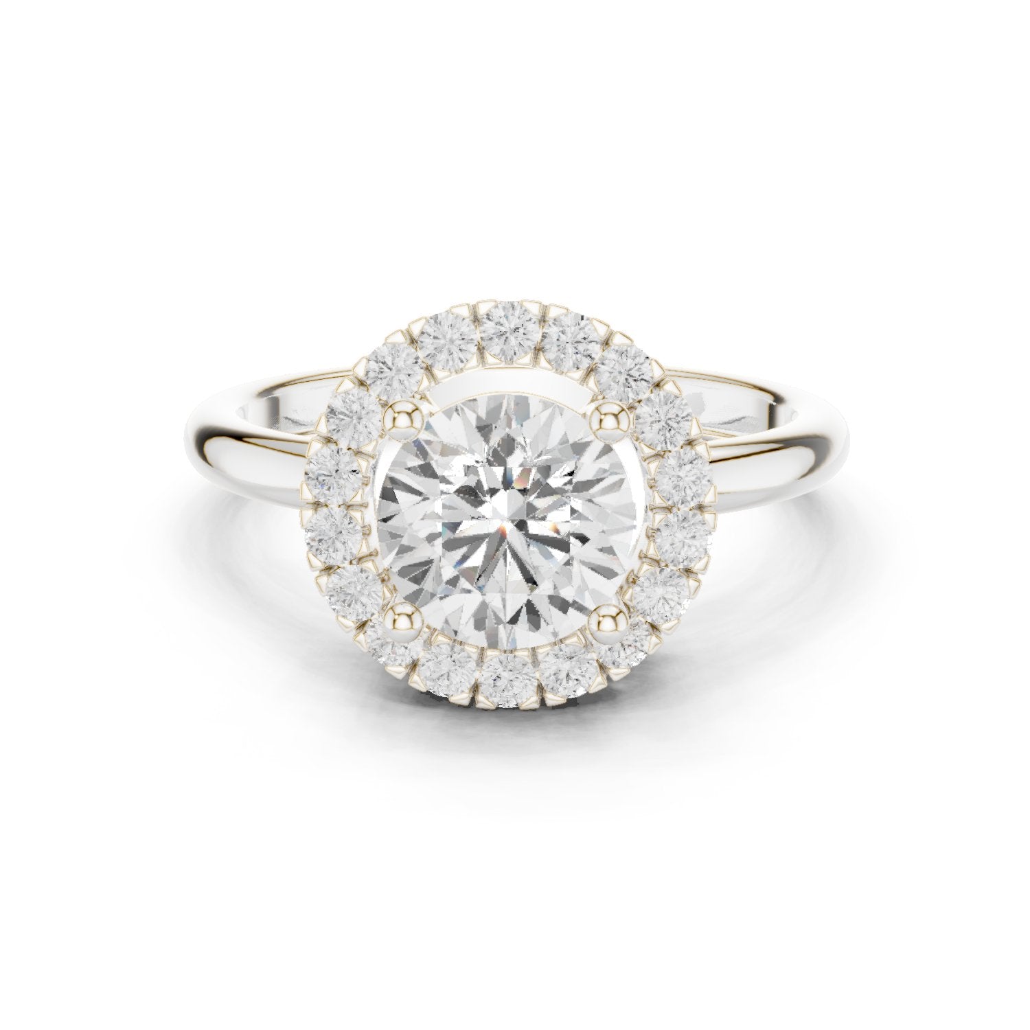 Round Diamond Bold Halo Engagement Ring