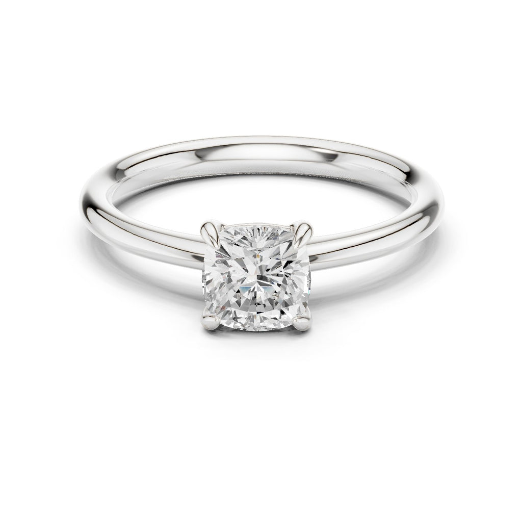 Cushion Cut Diamond Solitaire Engagement Ring