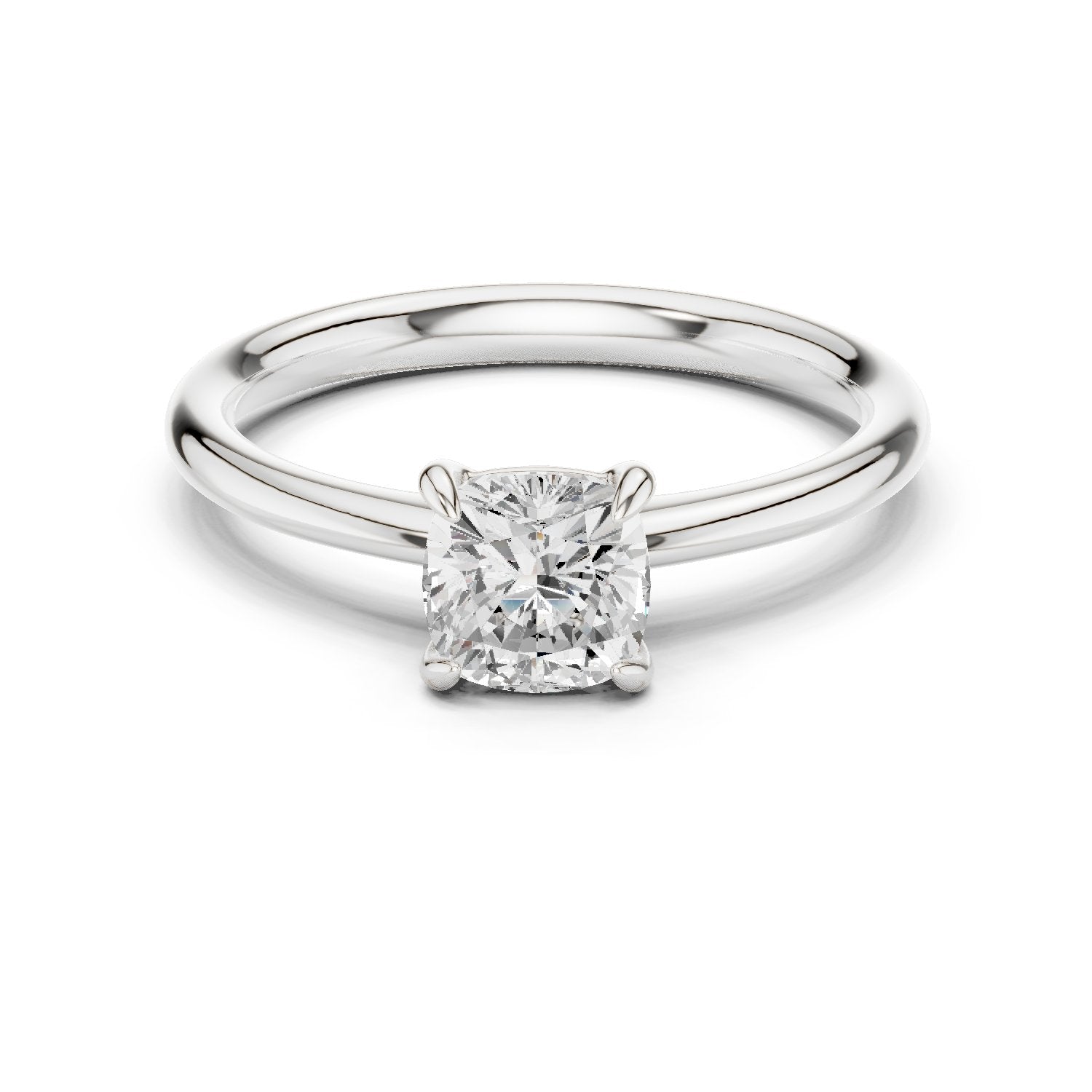 Cushion Cut Diamond Solitaire Engagement Ring