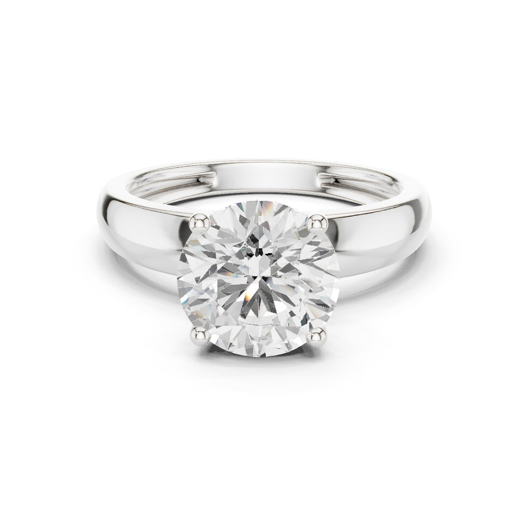 Round Diamond Four Prong Solitaire Engagement Ring