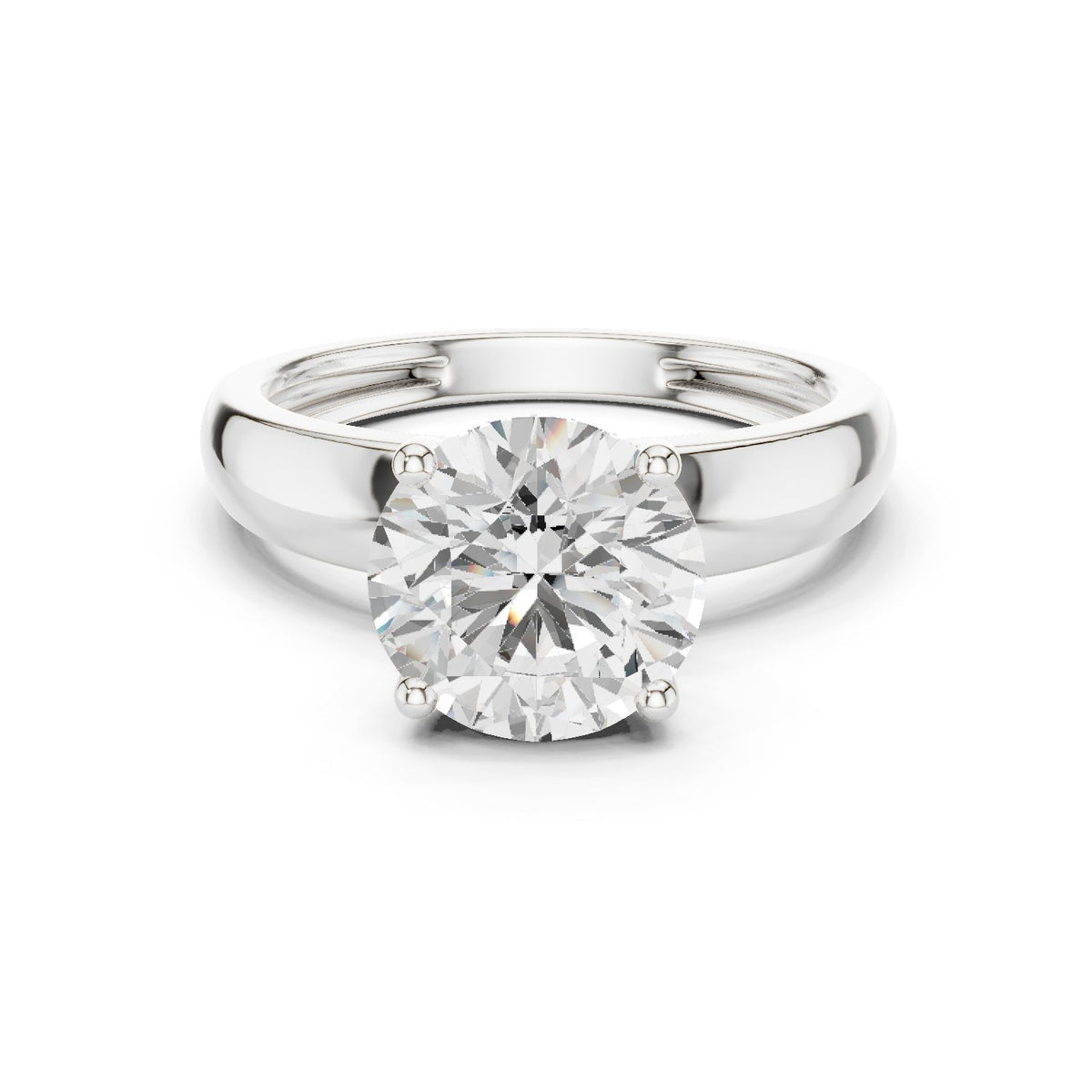 Round Diamond Four Prong Solitaire Engagement Ring