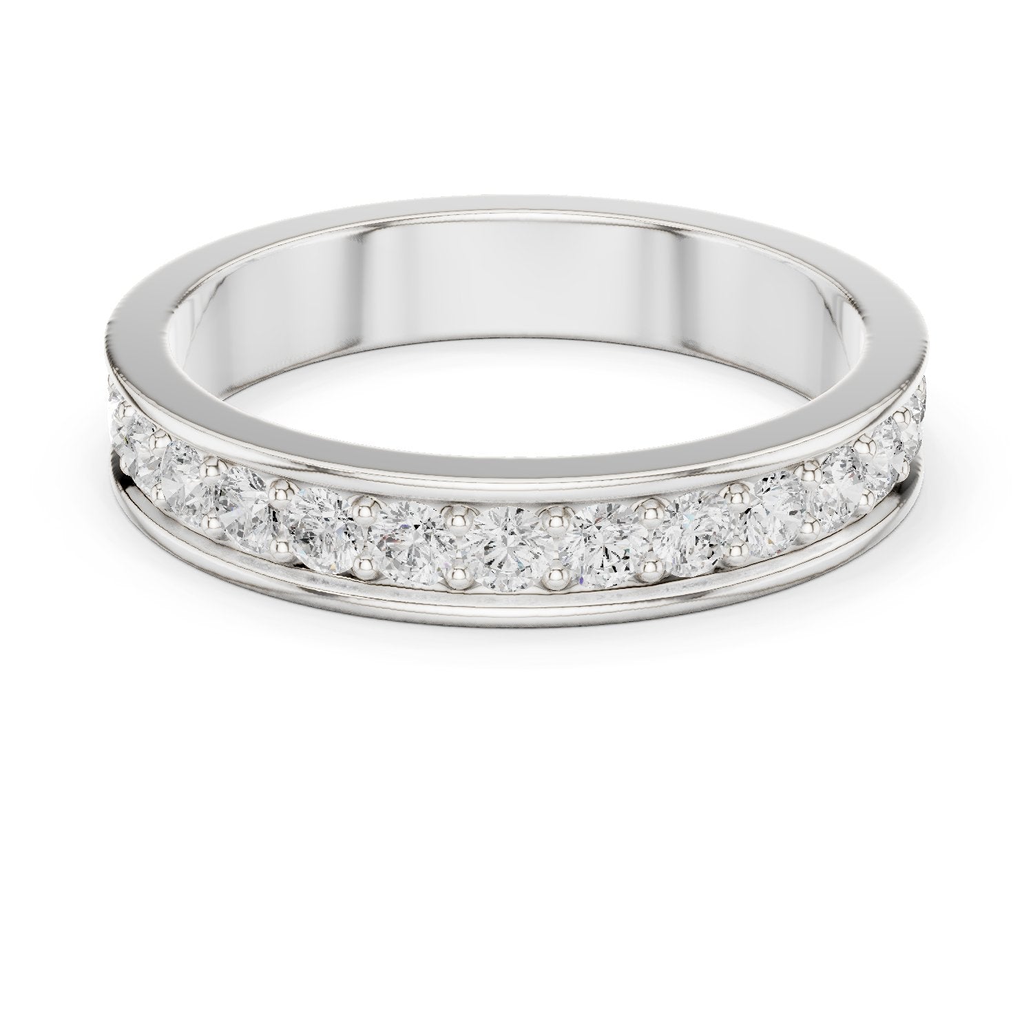 Round Diamond Channel Set Eternity Band
