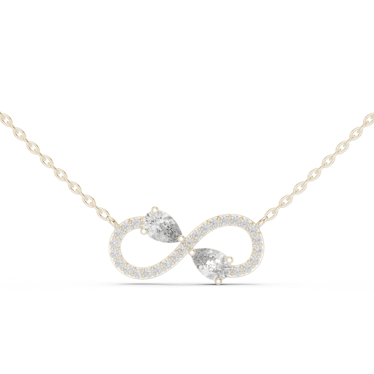 عقد إنفينيتي بألماسة كمثرى in White Gold - VYKA Diamonds