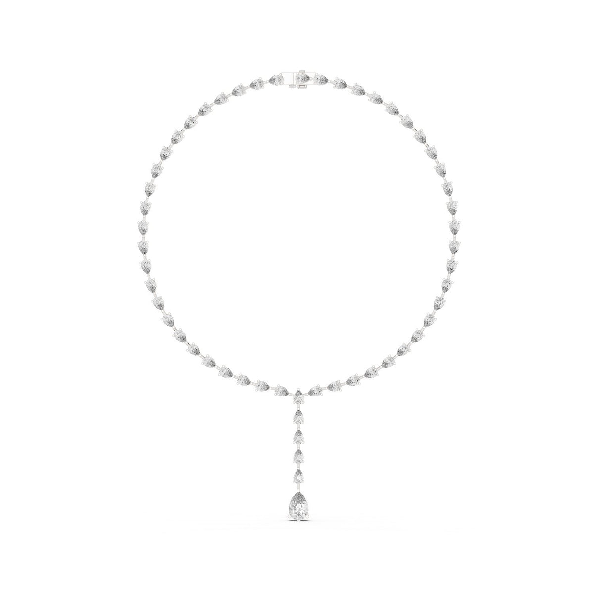 Oval and Baguette Alternating Tennis Necklace