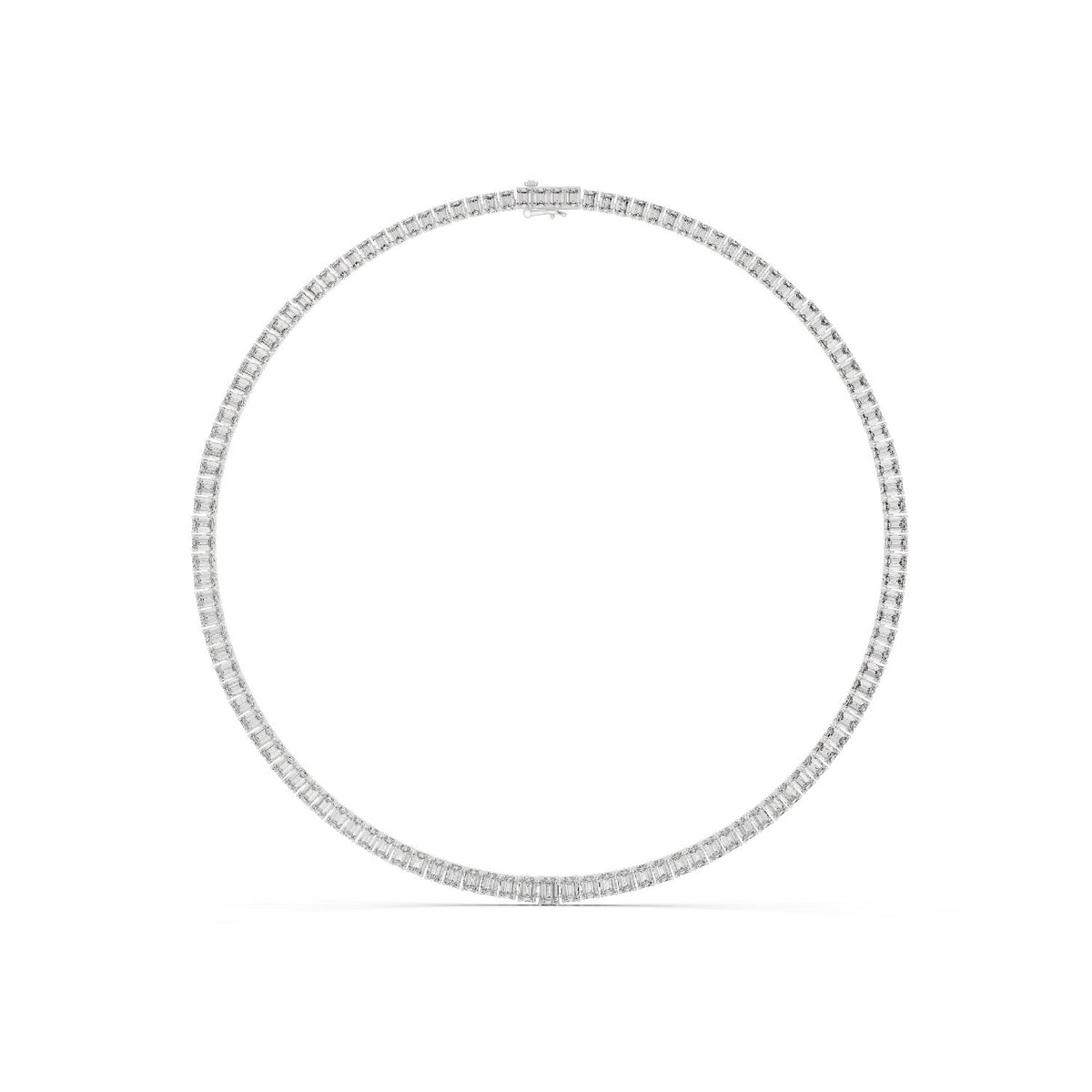 Emerald-Cut Collet Tennis Necklace