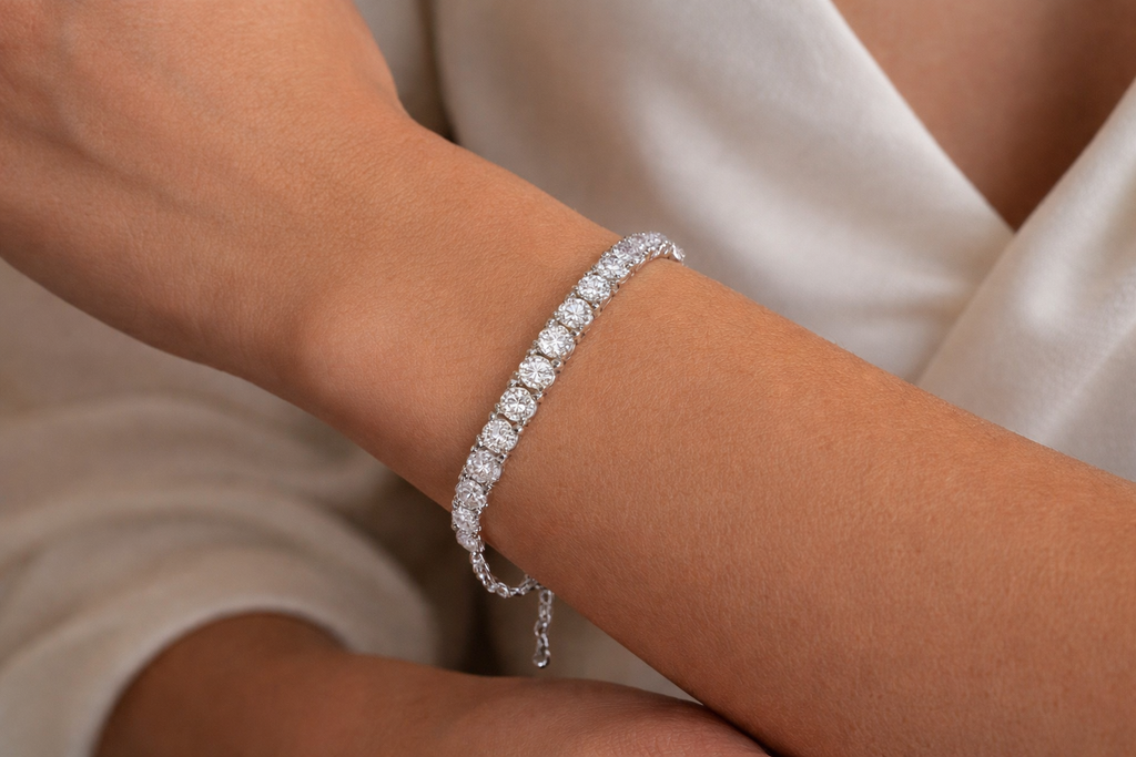Graduated Collet Tennis Bracelet