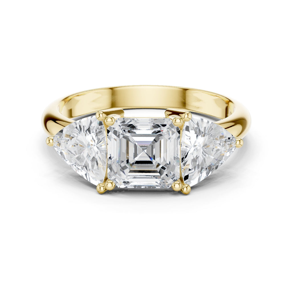Asscher Diamond Trilogy Ring