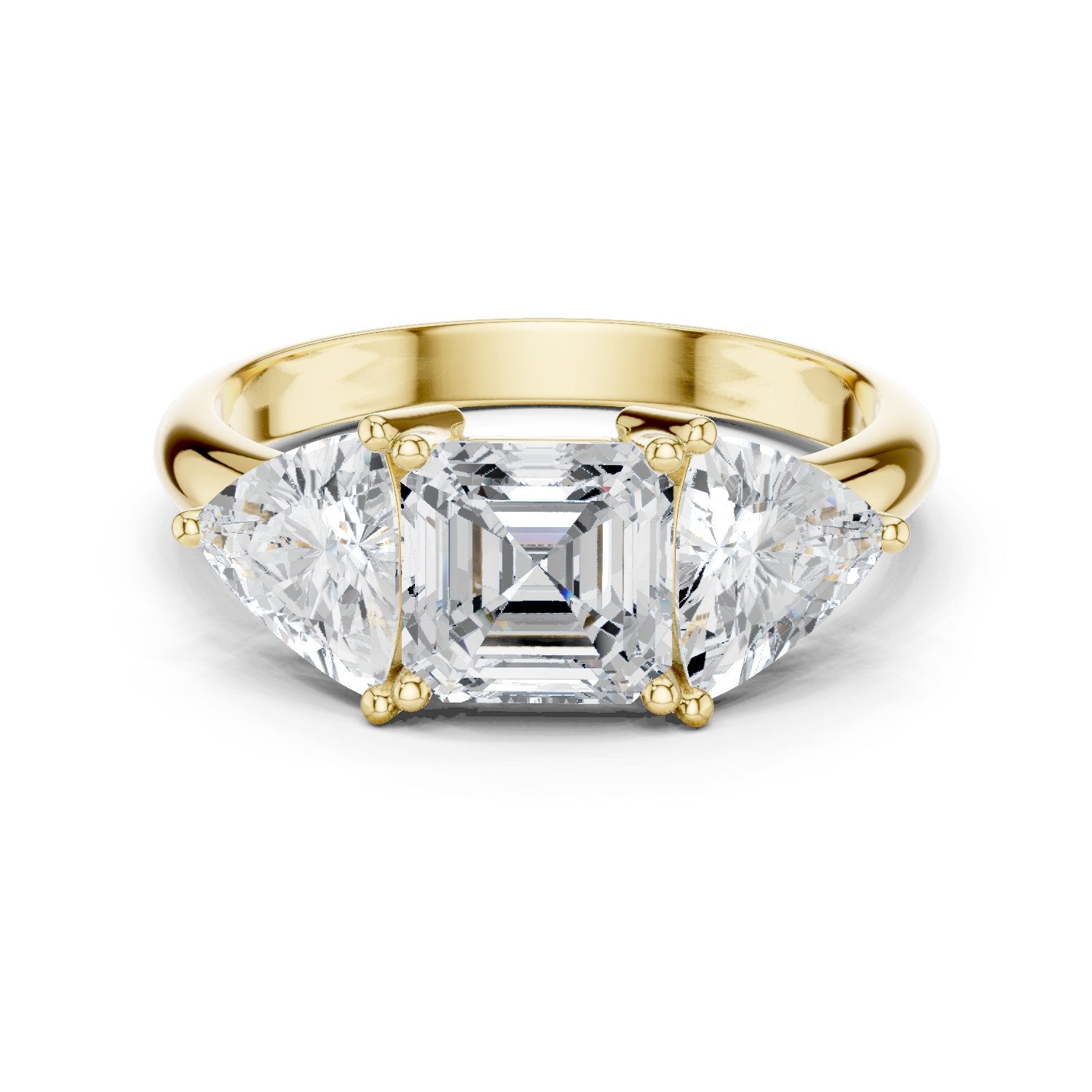 Asscher Diamond Trilogy Ring