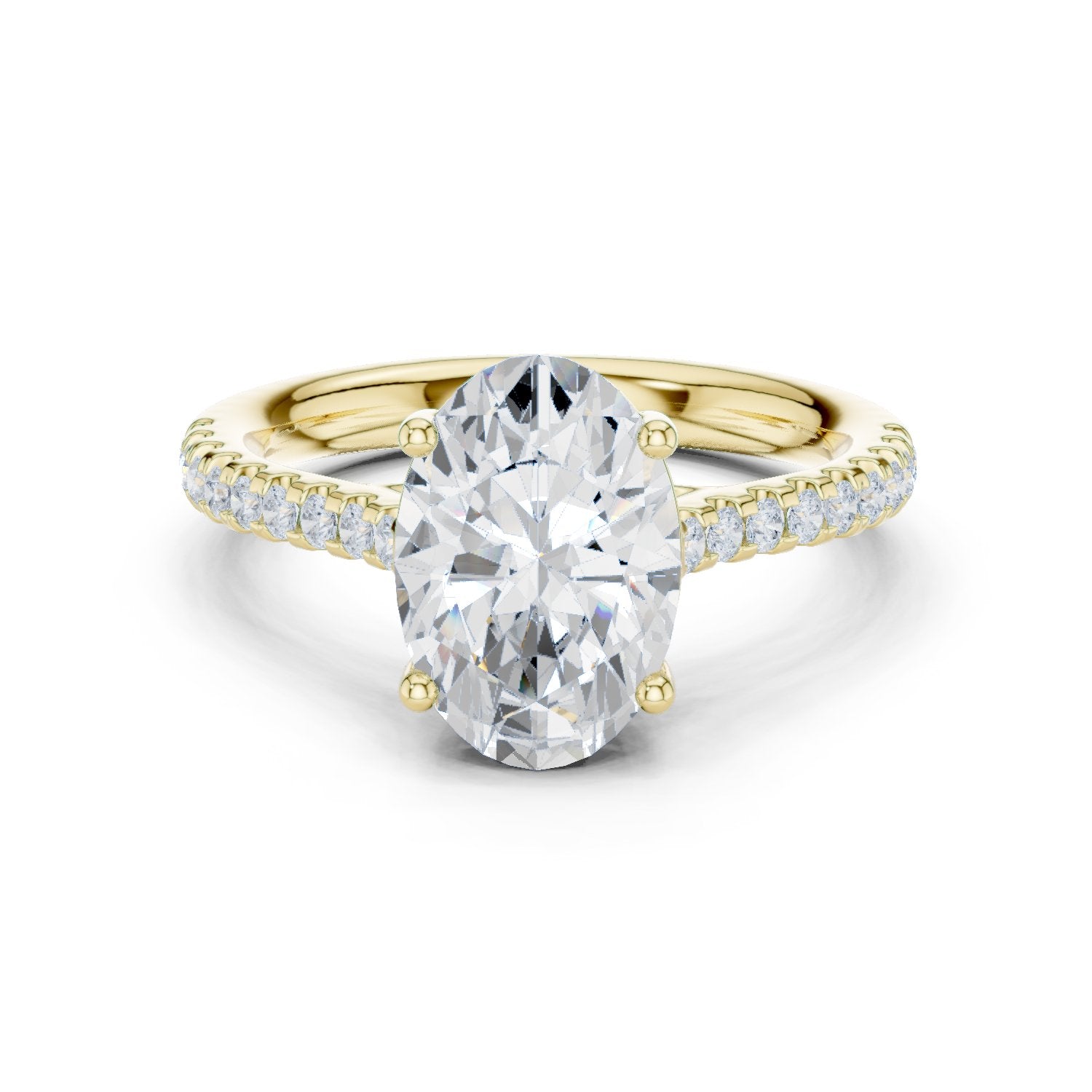 Oval Diamond Cathedral Solitaire Engagement Ring