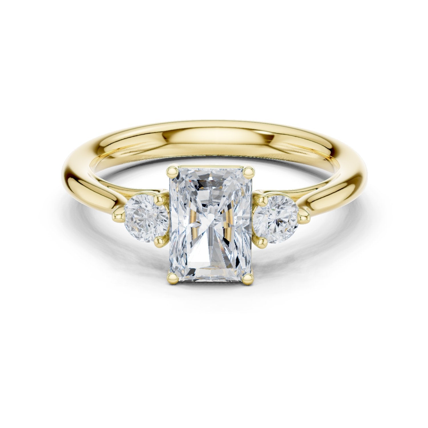 Emerald Cut Three Stone with Pear Shaped Diamonds