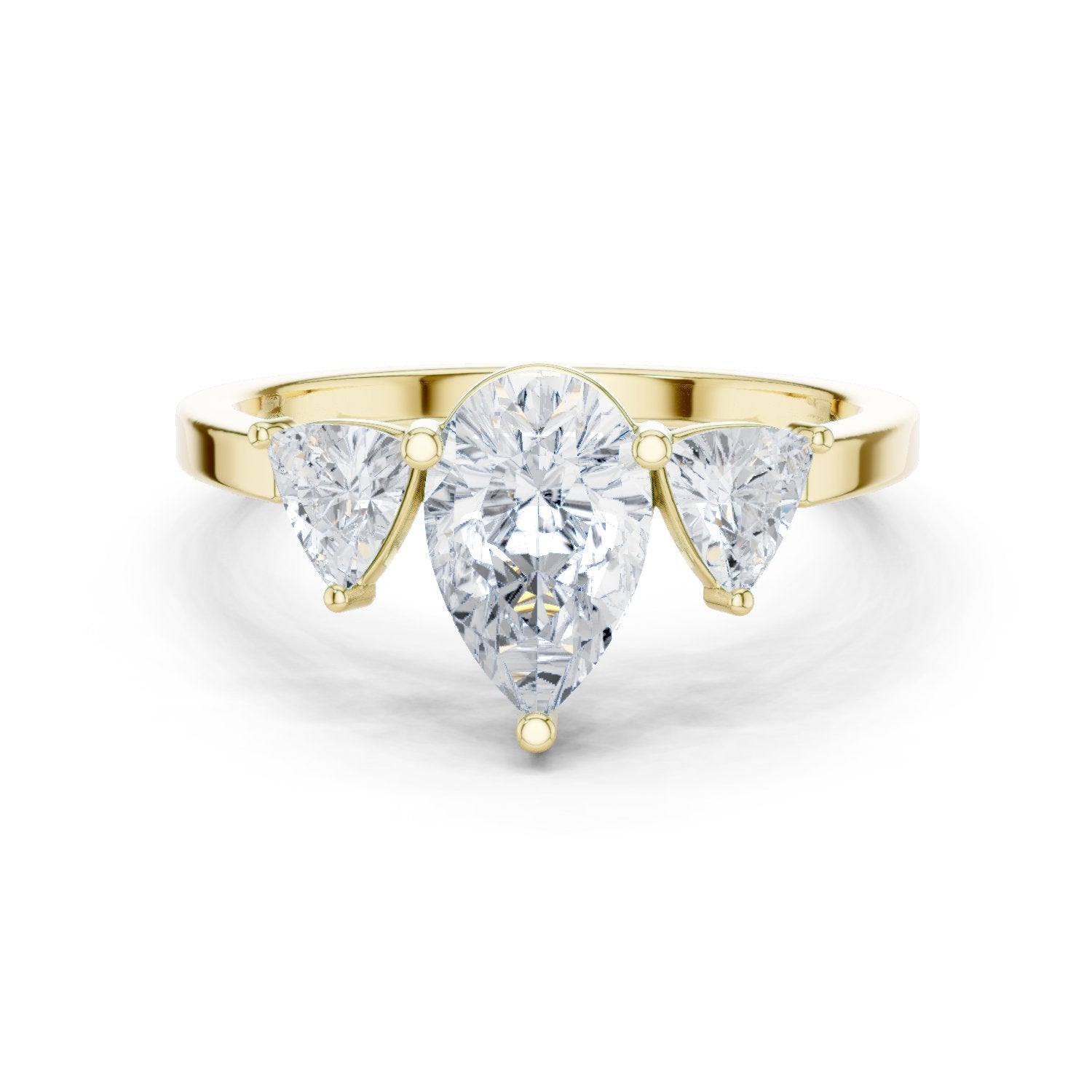 Pear Diamond Three Stone Engagement Ring