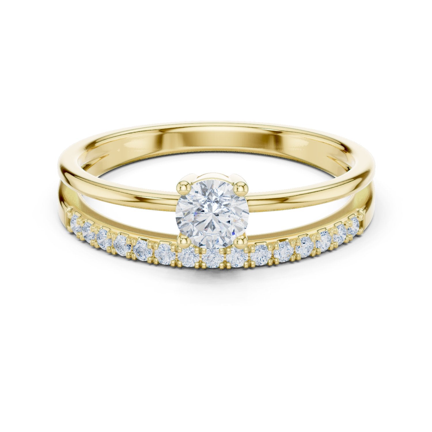Brilliant Hidden Halo Diamond Engagement Ring