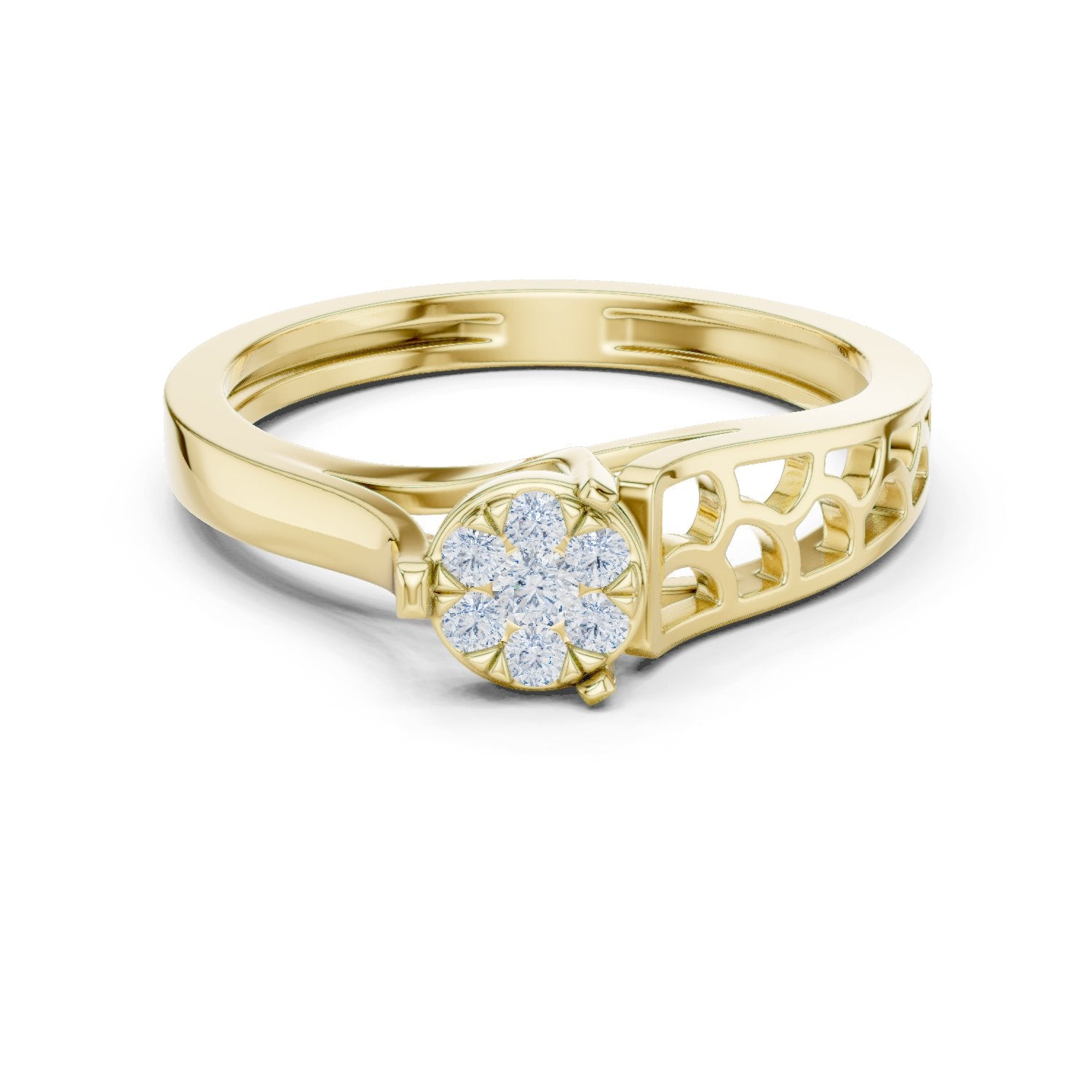 Grand Three Stone Diamond Engagement Ring