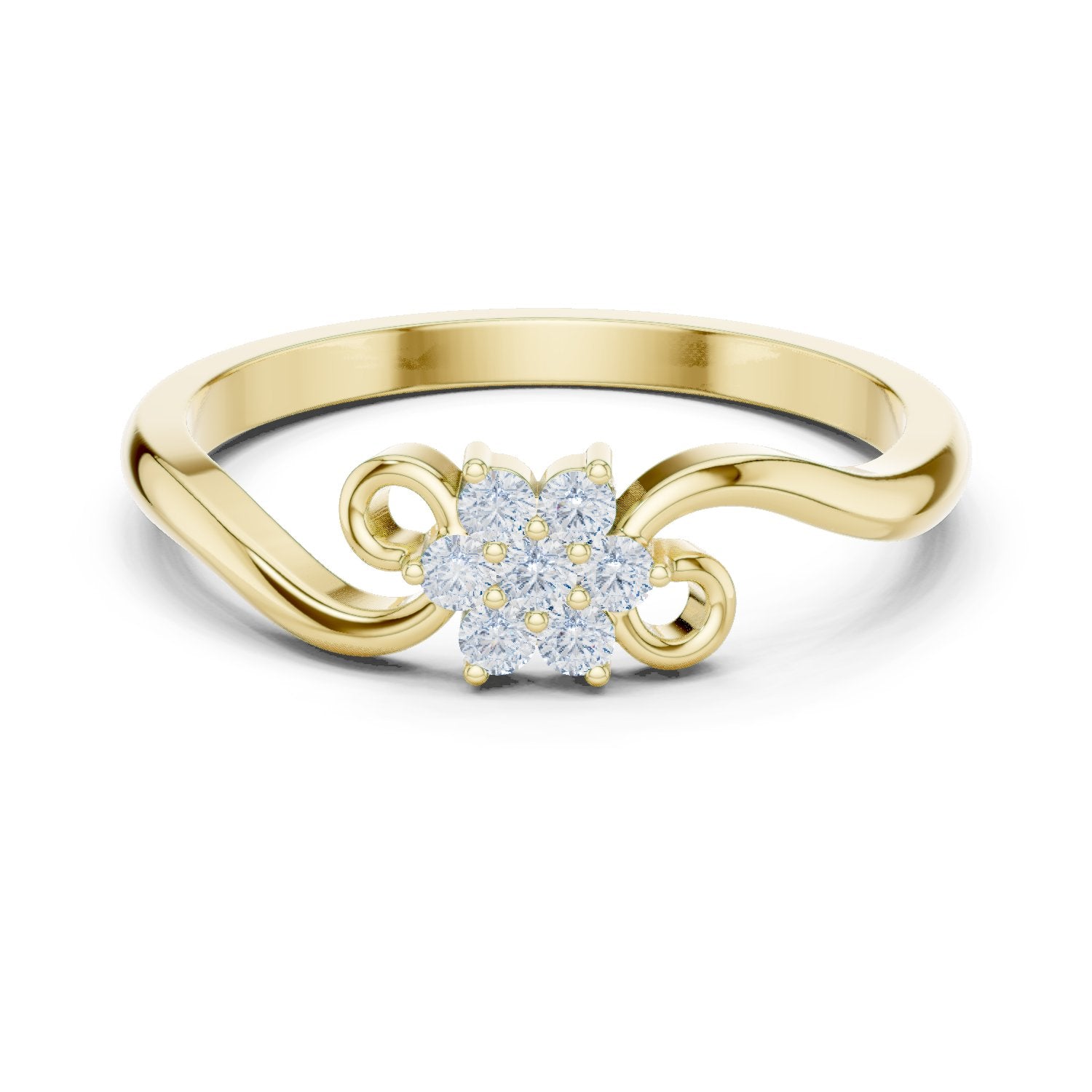 Scintillating Floral Diamond Engagement Ring