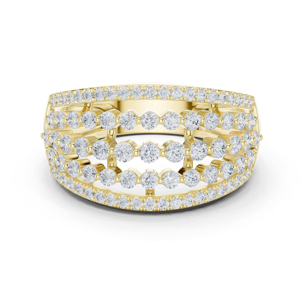 Round Diamond Multi-Row Pavé Anniversary Band