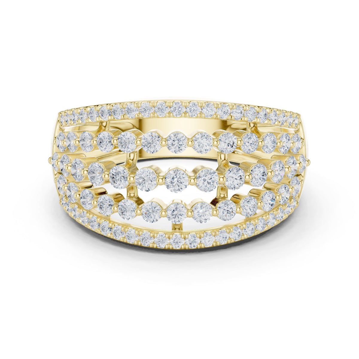 Round Diamond Multi-Row Pavé Anniversary Band