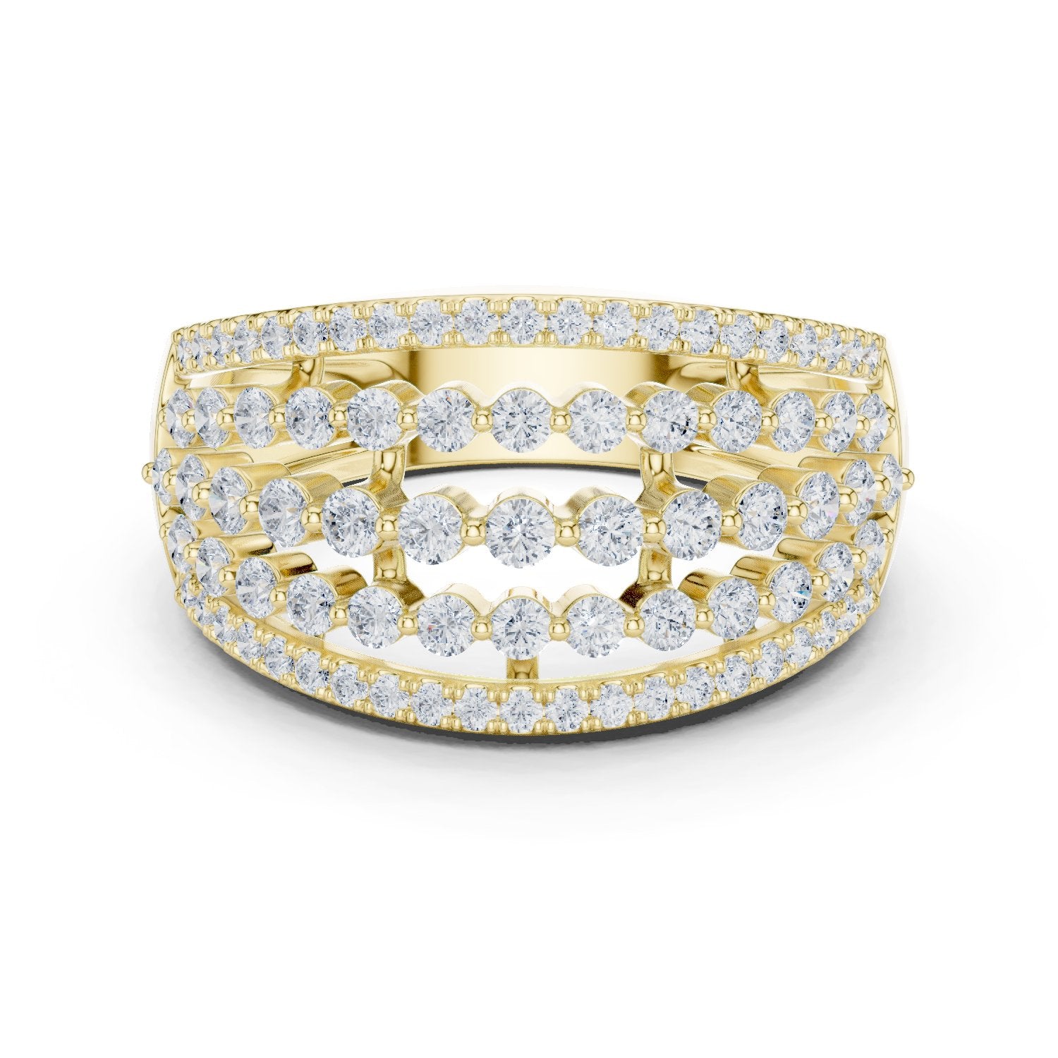 Round Diamond Multi-Row Pavé Anniversary Band