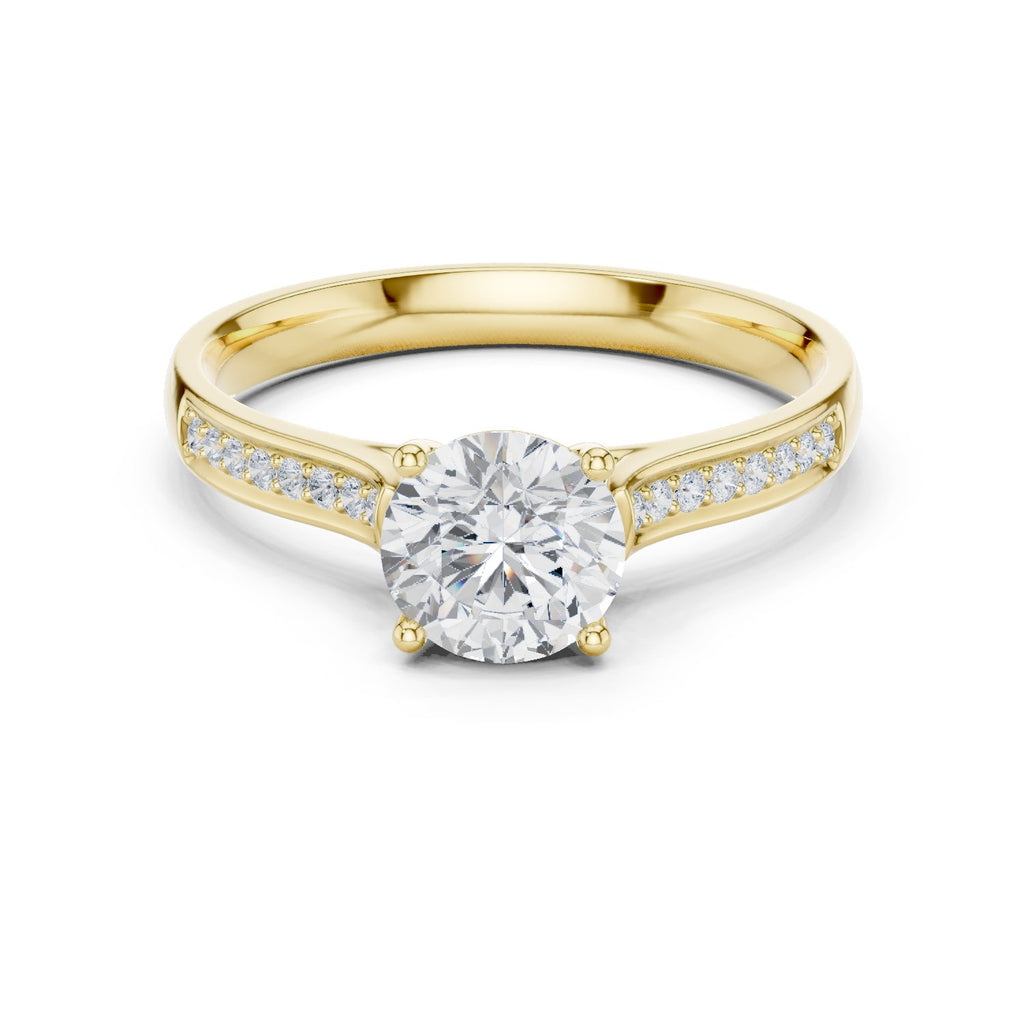 Towering Milgrain Diamond Engagement Ring