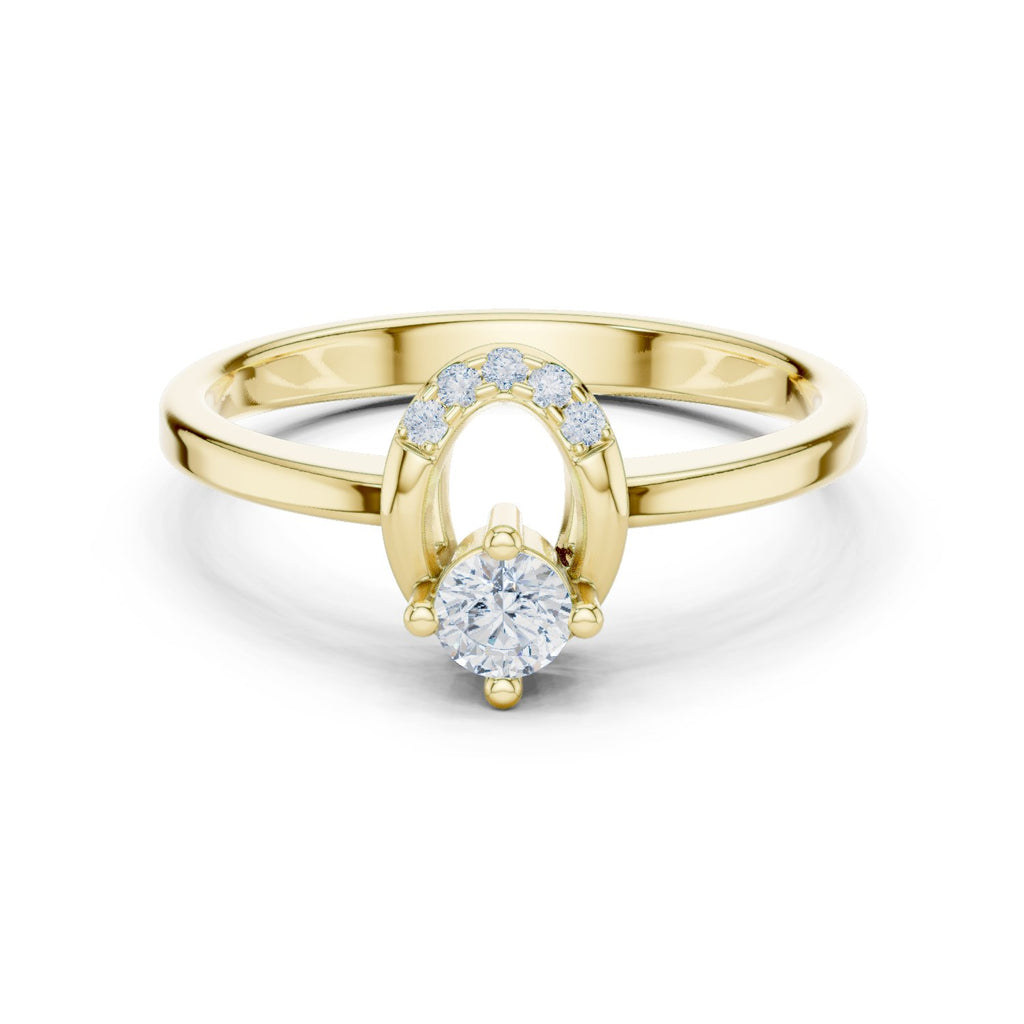 Poised Art Deco Diamond Engagement Ring