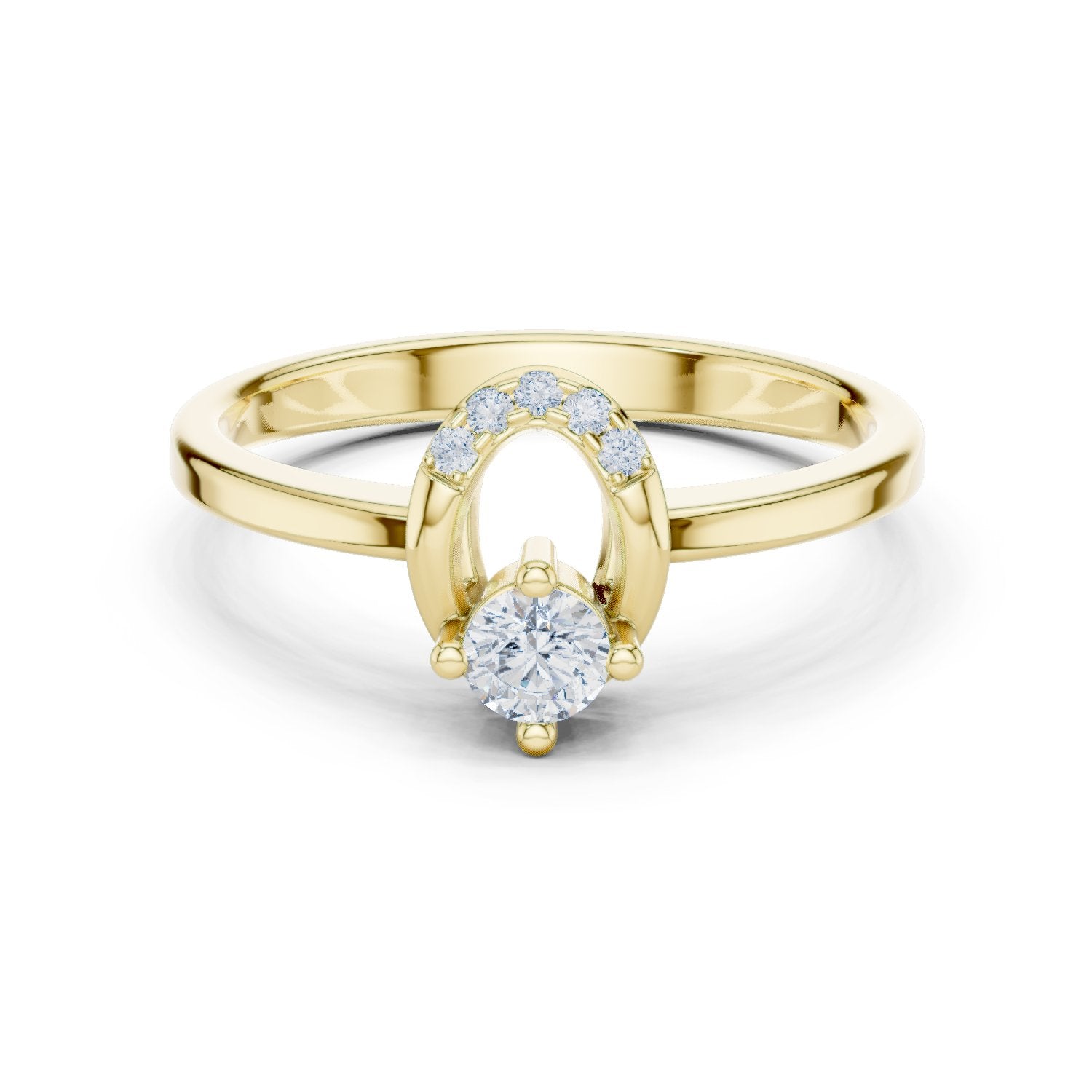 Poised Art Deco Diamond Engagement Ring