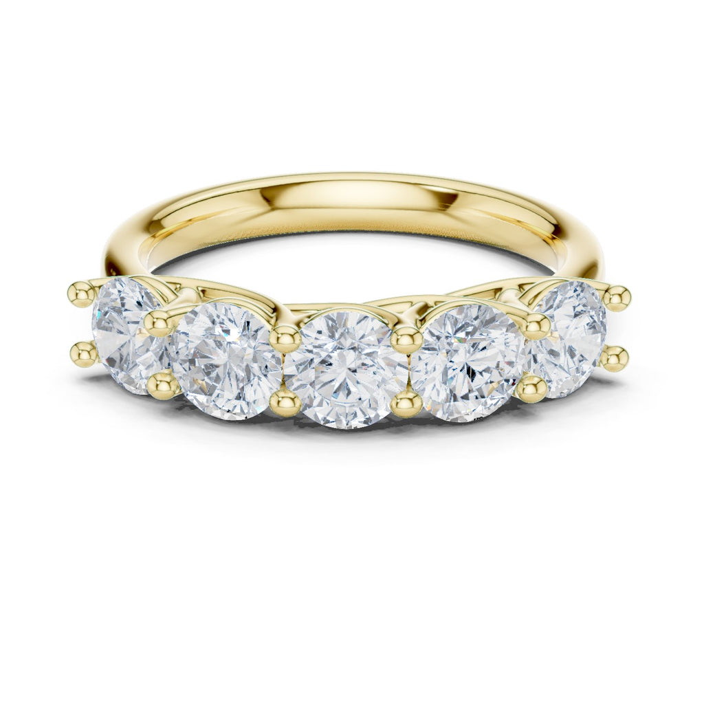 Round Diamond Five Stone Anniversary Band